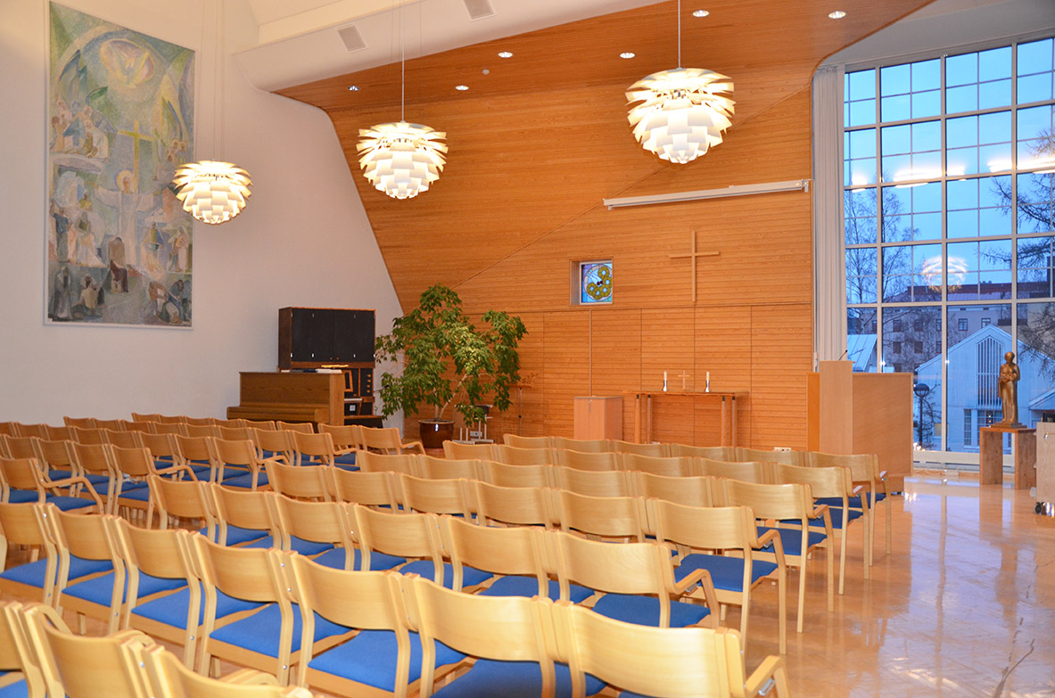 Kokkolan seurakuntakeskuksen Yläsali Kokkolan seurakuntakeskuksen Yläsali.