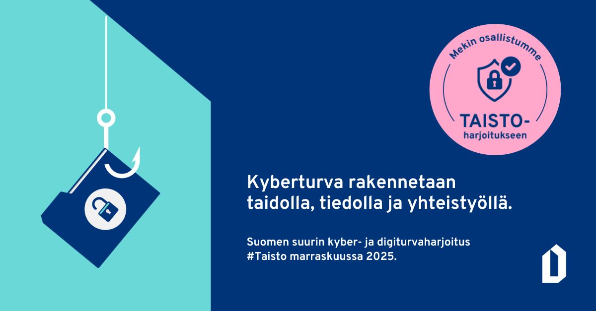 Taisto25-harjoituksen sinisävyinen tunnuskuva.