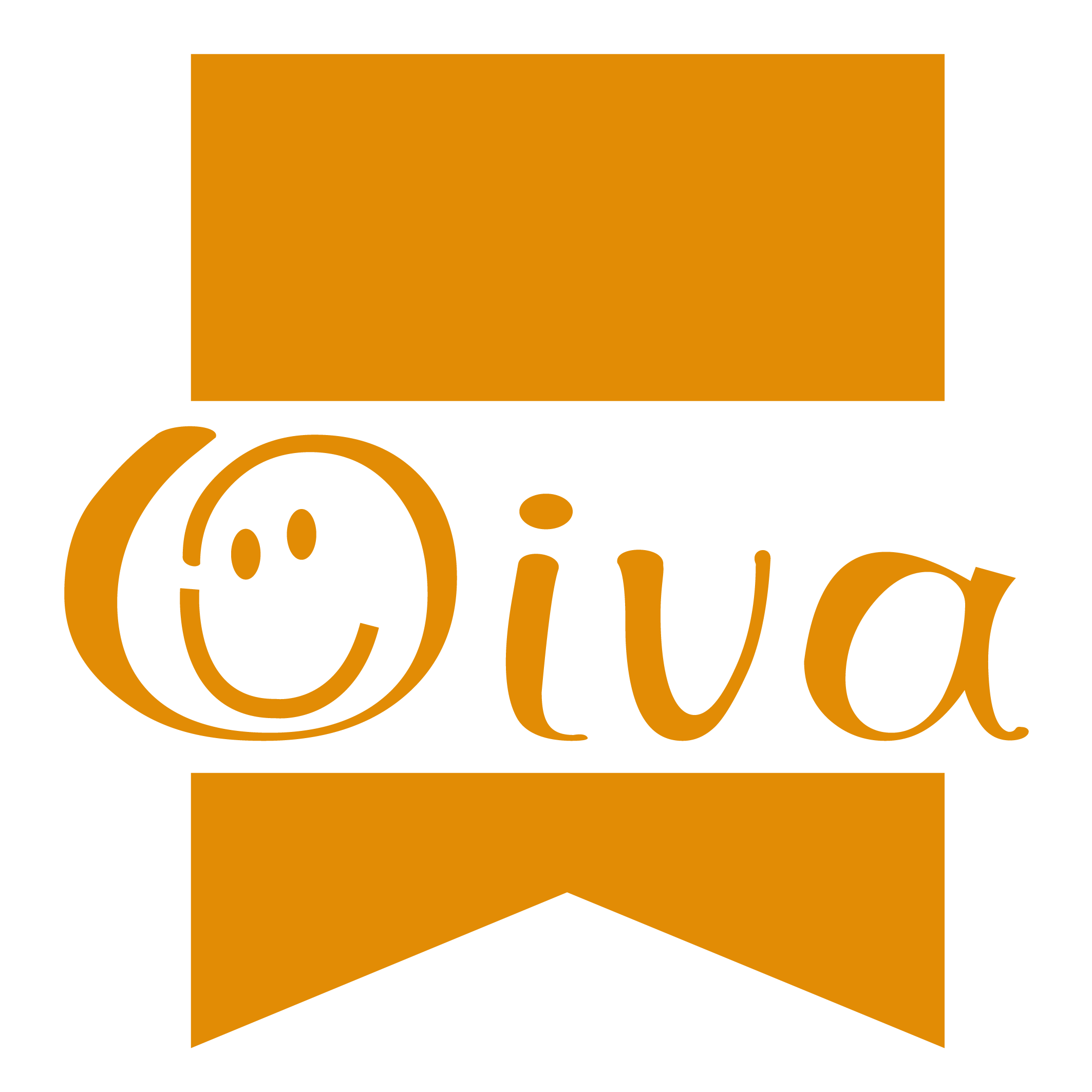 Oiva logo, O-kirjaimessa hymynaama.