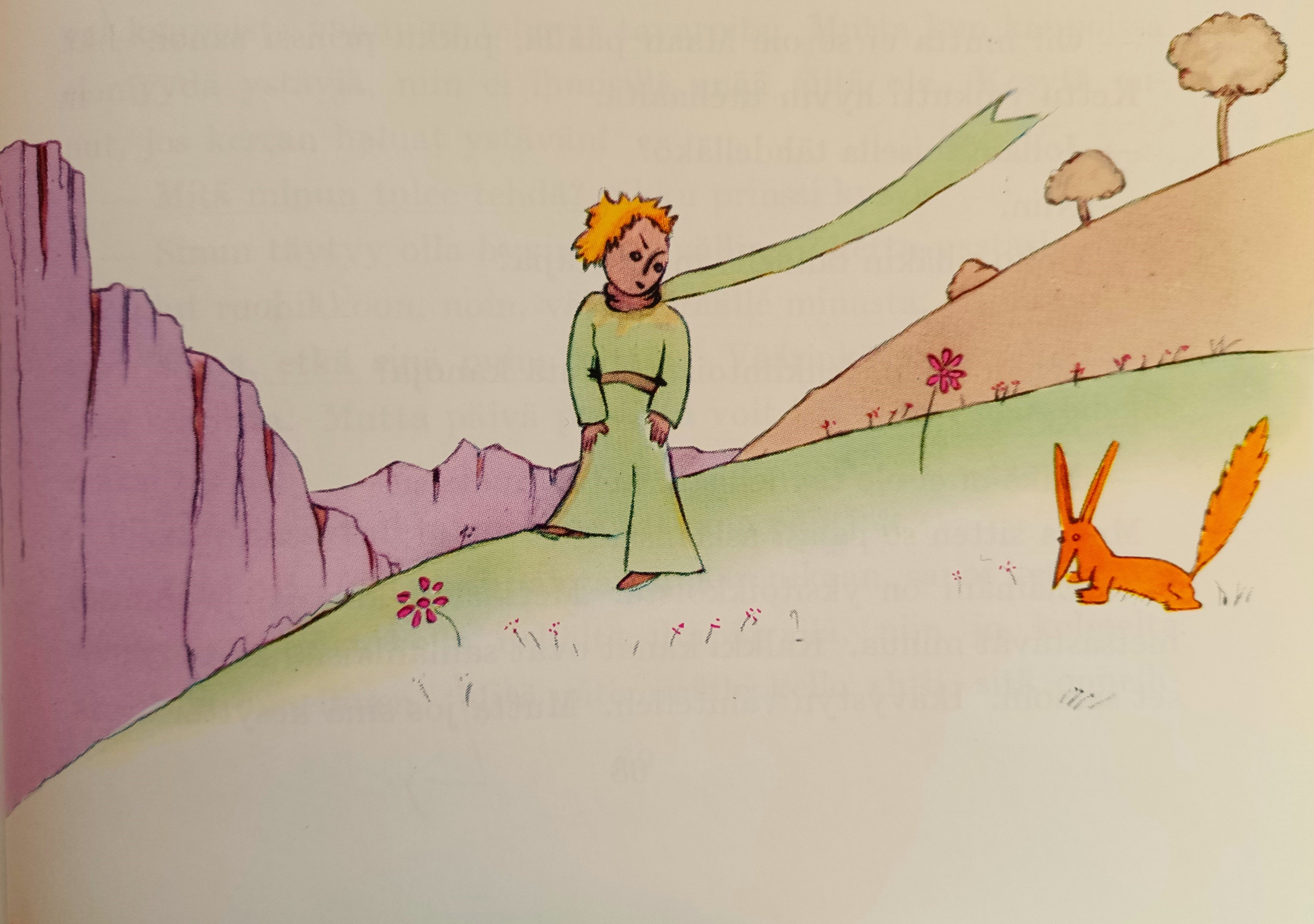 Pikku Prinssi ketun kanssa.